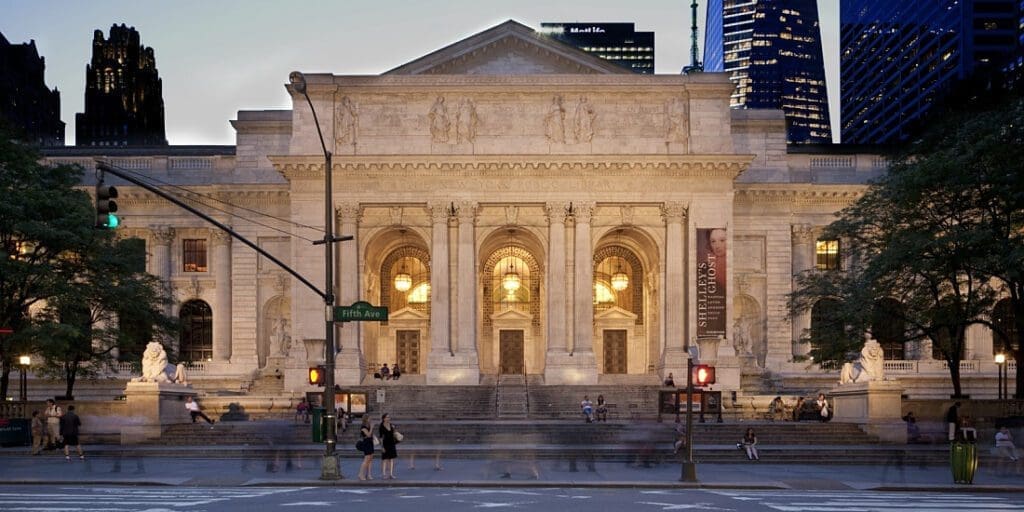 NYC Public Library on the display of the website
